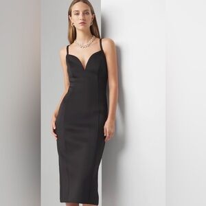 NWT WHBM Little Black Midi Dress Size 4